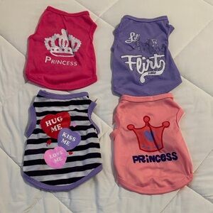 Set of Four Dog Shirts with Fun Prints